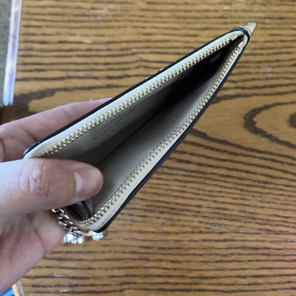 Kate Spade rose gold Saffiano leather wallet card holder with key ring - Picture 5 of 5